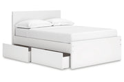 Onita White Full Panel Platform Bed with 2 Side Storage from Ashley - DMV Furniture