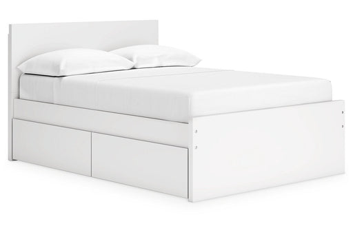 Onita White Full Panel Platform Bed with 2 Side Storage from Ashley - DMV Furniture