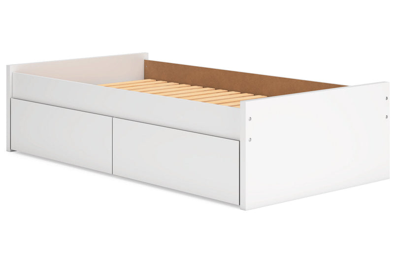 Onita White Twin Platform Bed with 1 Side Storage from Ashley - DMV Furniture