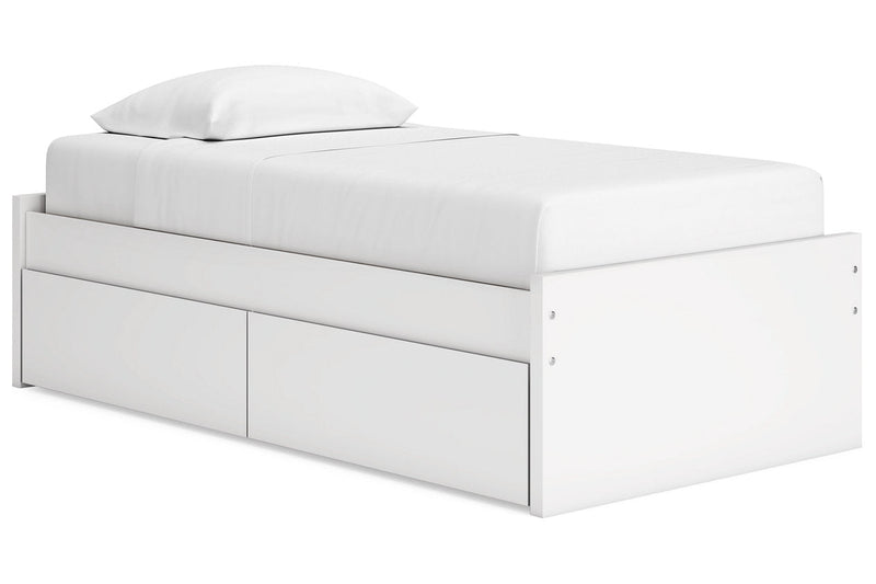Onita White Twin Platform Bed with 1 Side Storage from Ashley - DMV Furniture