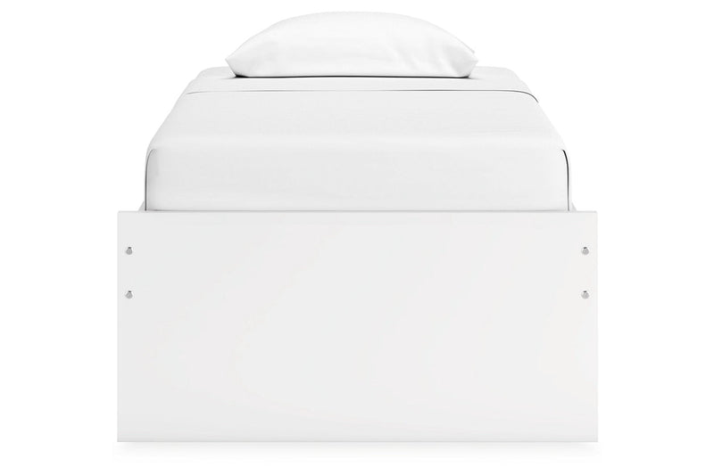 Onita White Twin Platform Bed with 1 Side Storage from Ashley - DMV Furniture
