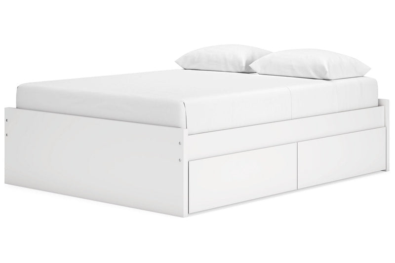Onita White Queen Platform Bed with 2 Side Storage from Ashley - DMV Furniture