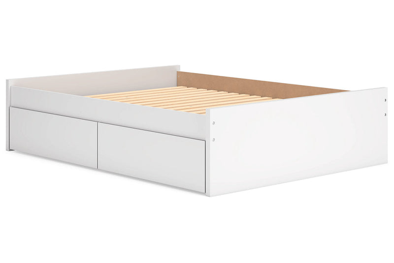 Onita White Queen Platform Bed with 2 Side Storage from Ashley - DMV Furniture