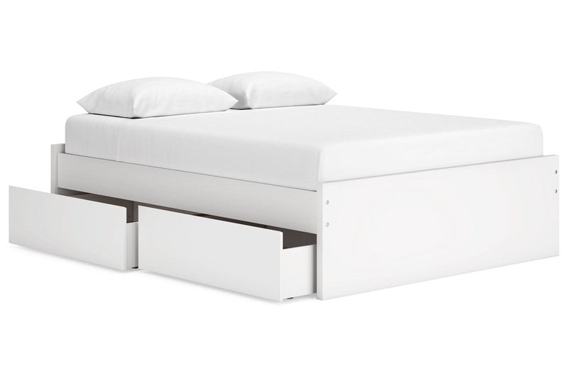 Onita White Queen Platform Bed with 2 Side Storage from Ashley - DMV Furniture