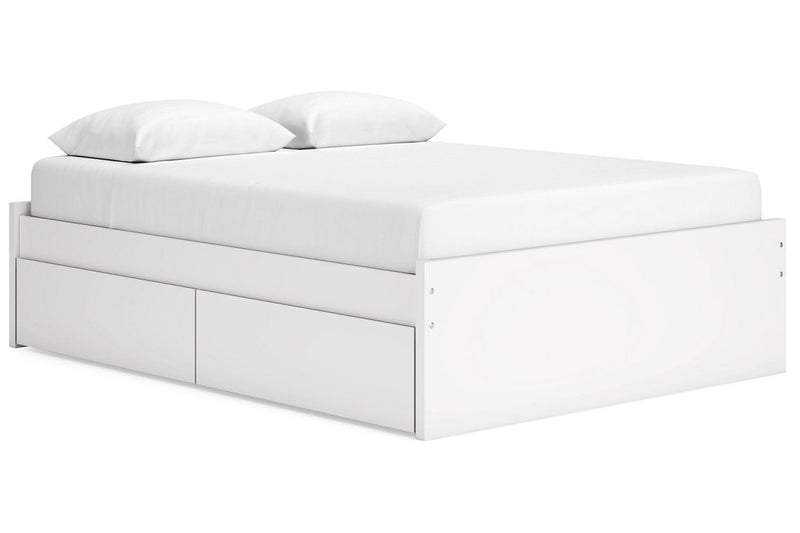 Onita White Queen Platform Bed with 2 Side Storage from Ashley - DMV Furniture