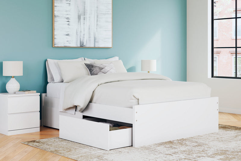 Onita White Queen Platform Bed with 2 Side Storage from Ashley - DMV Furniture