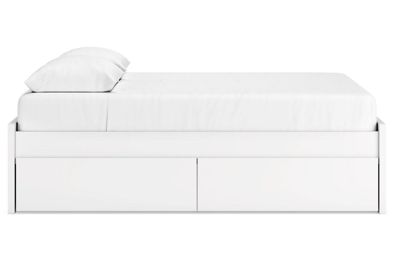 Onita White Queen Platform Bed with 2 Side Storage from Ashley - DMV Furniture