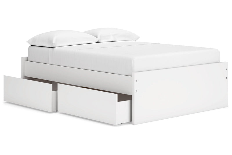 Onita White Full Platform Bed with 1 Side Storage from Ashley - DMV Furniture
