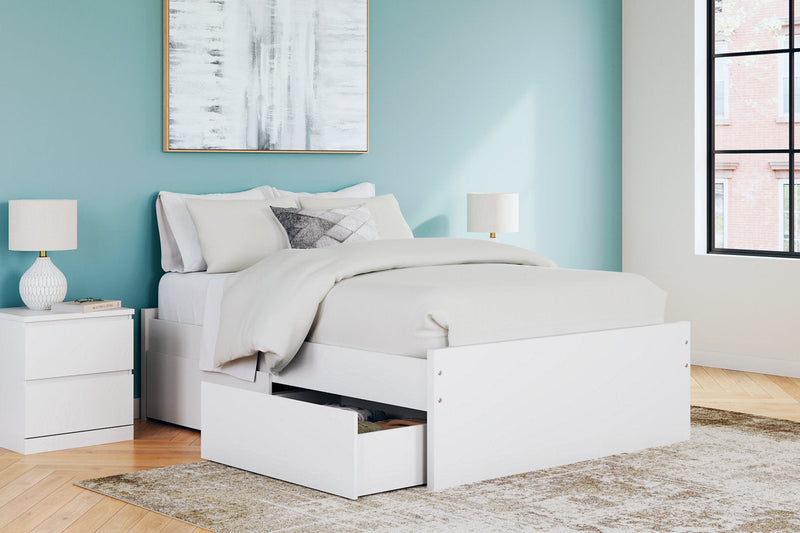 Onita White Full Platform Bed with 2 Side Storage from Ashley - DMV Furniture