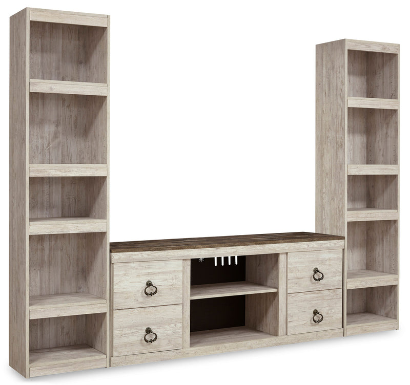 Willowton Whitewash 3-Piece Entertainment Center -  Ashley - DMV Furniture