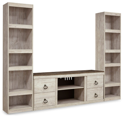 Willowton Whitewash 3-Piece Entertainment Center -  Ashley - DMV Furniture