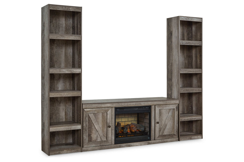 Wynnlow Gray 3-Piece Entertainment Center with Electric Fireplace -  Ashley - DMV Furniture