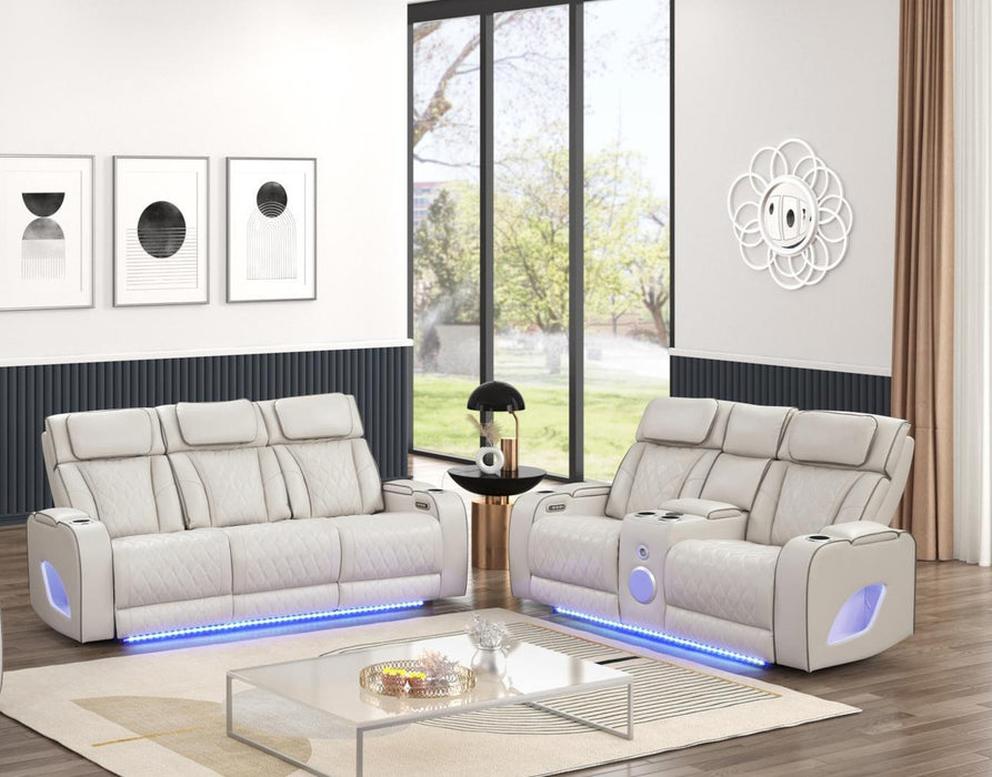 Fortuner Reclining Living Room Set In Leather