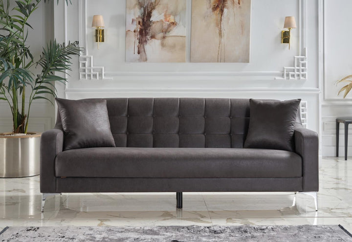 Livia 3 Seat Sleeper Sofa (Melson Dark Grey)