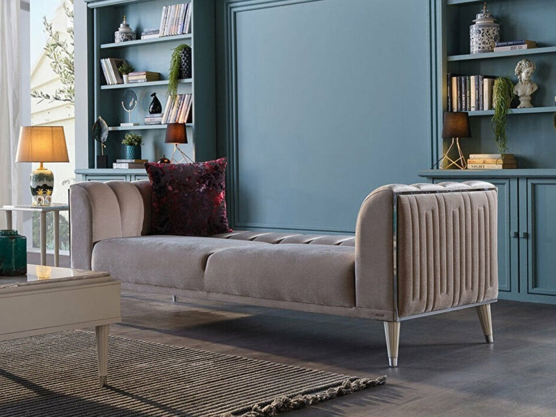 Gravita Sofa 3 Seat Sleeper / Ivory Legs