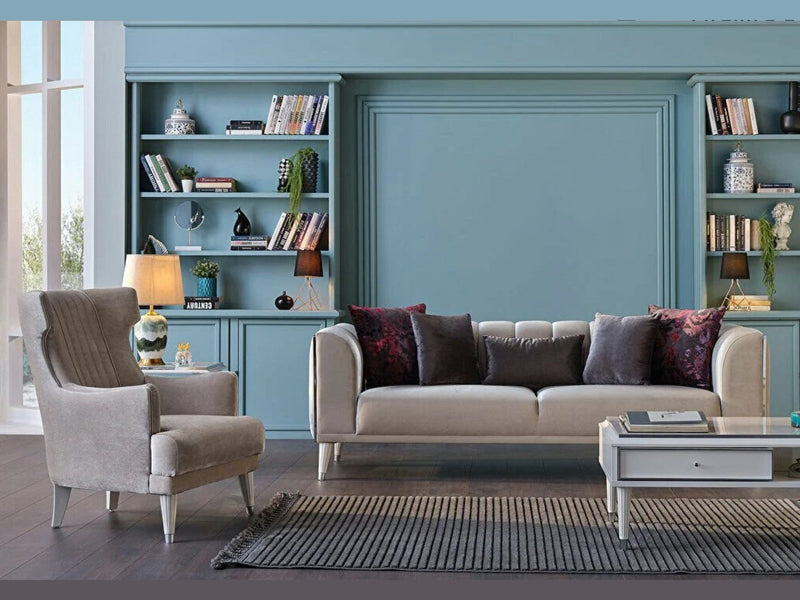 Gravita Sofa 3 Seat Sleeper / Ivory Legs