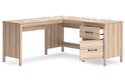 Battelle Tan 60" Home Office Desk with Return -  Ashley - DMV Furniture