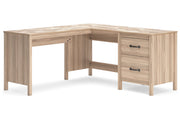 Battelle Tan 60" Home Office Desk with Return -  Ashley - DMV Furniture