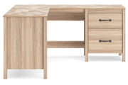 Battelle Tan 60" Home Office Desk with Return -  Ashley - DMV Furniture