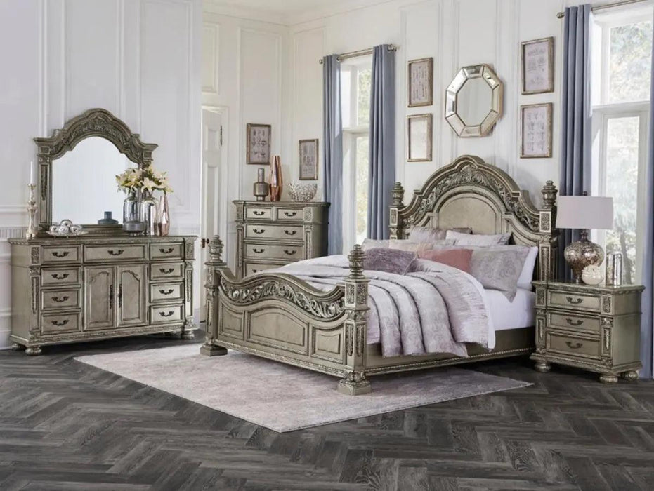 Catalonia Nightstand In Platinum Gold 1824Pg-4 | Homelegance