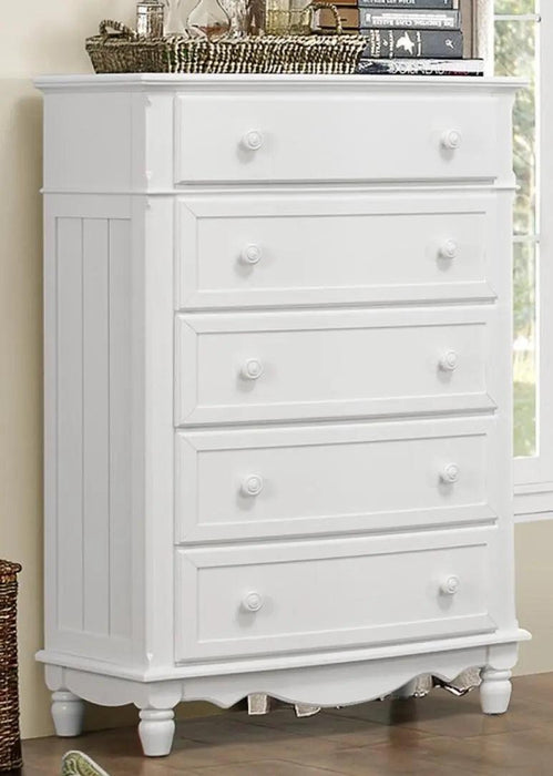 Clementine 5 Drawer Chest In White B1799-9 | Homelegance