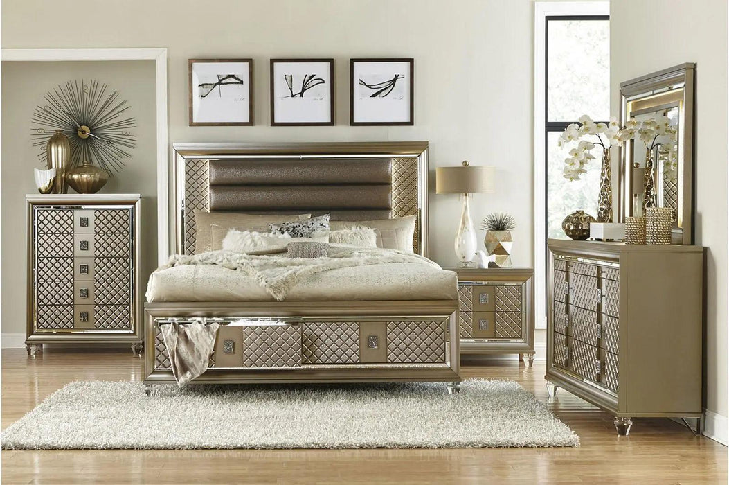 Loudon 2 Drawer Nightstand In Champagne Metallic 1515-4 | Homelegance
