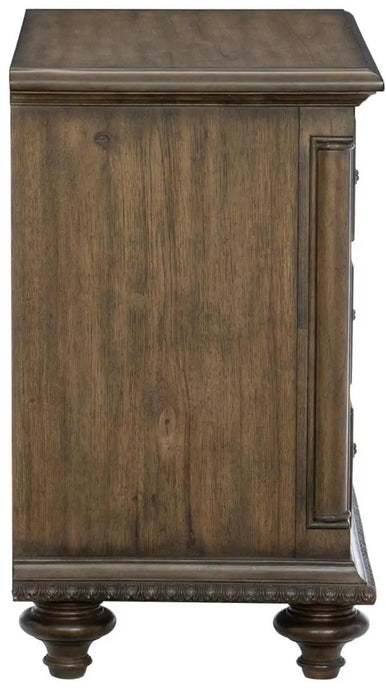 Rachelle 3 Drawer Nightstand In Weathered Pecan 1693-4 | Homelegance