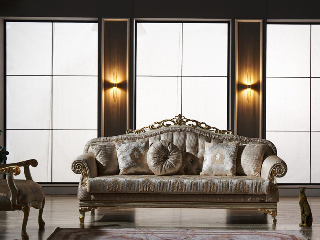 Kardelen 88" Wide Tufted Traditional Sofa