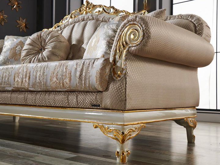 Kardelen 88" Wide Tufted Traditional Sofa