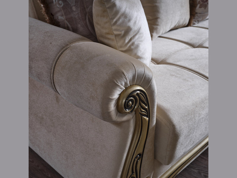 Karizma 64" Wide Rolled Arm Convertible Loveseat