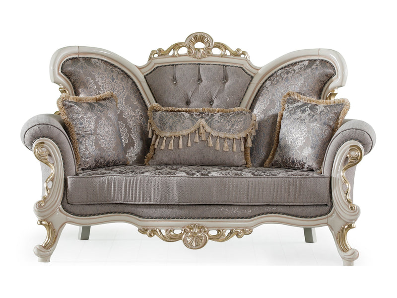 Kelebek 77" Wide Rolled Arm Traditional Loveseat