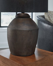 Naareman Metallic Black 2-Piece Table Lamp Set from Ashley - DMV Furniture