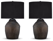 Naareman Metallic Black 2-Piece Table Lamp Set from Ashley - DMV Furniture