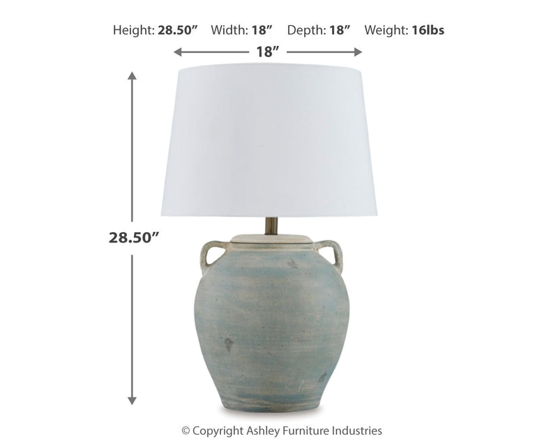 Shawburg Antique Green 2-Piece Table Lamp Set from Ashley - DMV Furniture