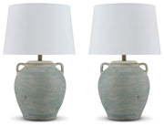 Shawburg Antique Green 2-Piece Table Lamp Set from Ashley - DMV Furniture