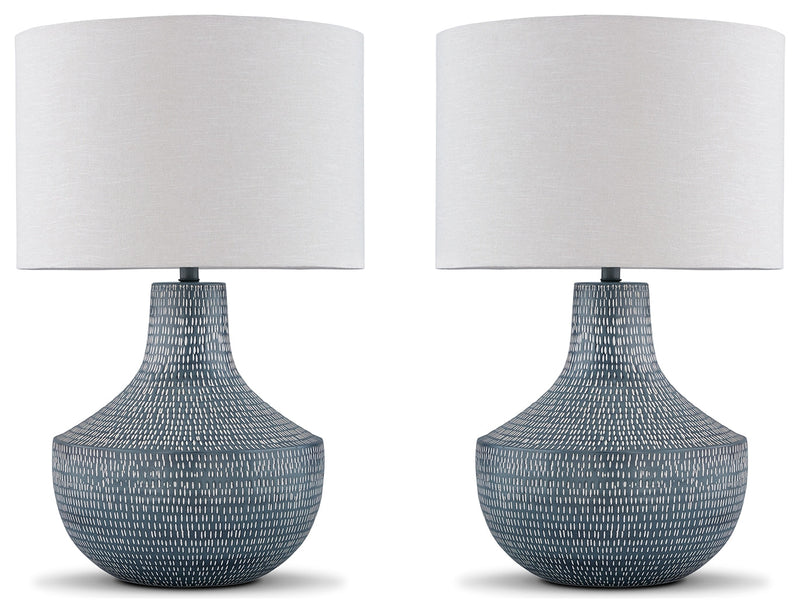 Schylarmont Antique Gray/White 2-Piece Table Lamp Set from Ashley - DMV Furniture
