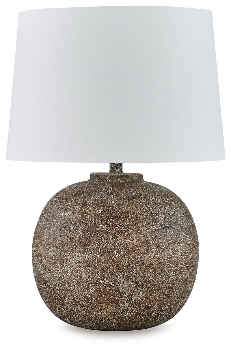 Neavesboro Antique Brown/White 2-Piece Table Lamp Set from Ashley - DMV Furniture