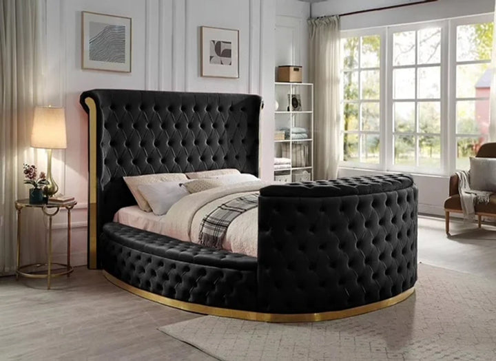 Lauren Queen Black Platform TV Bed