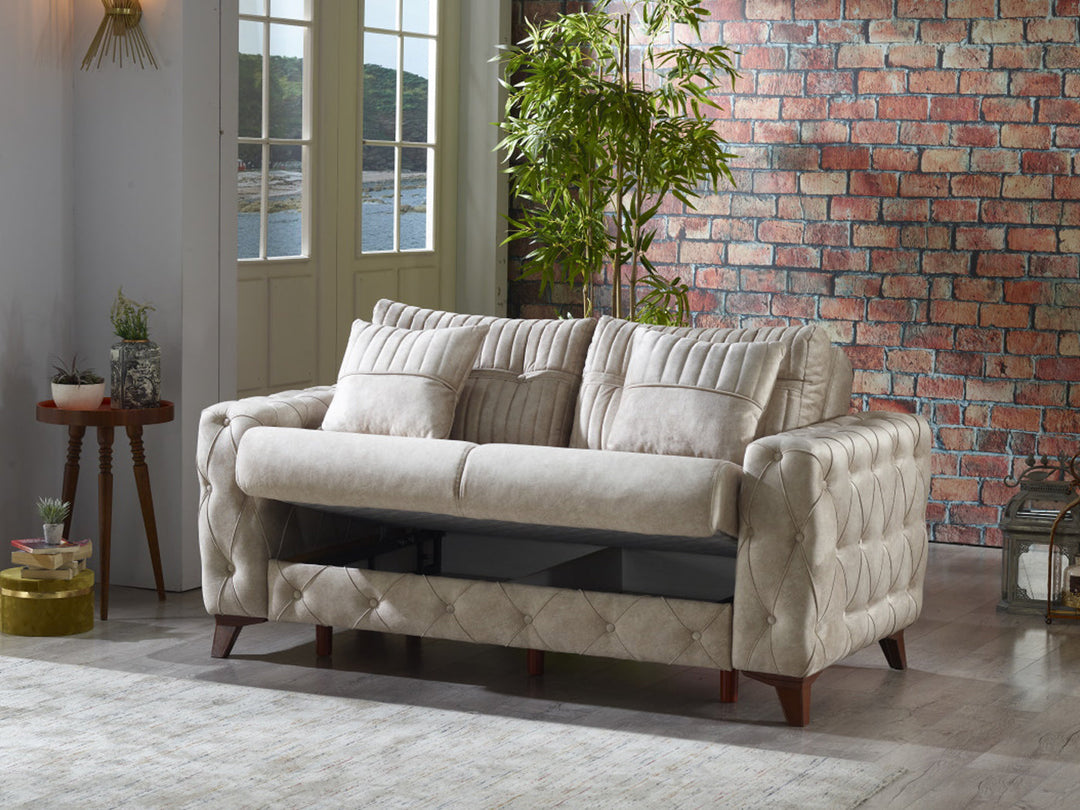 Lizbon 68" Wide Square Arm Convertible Loveseat