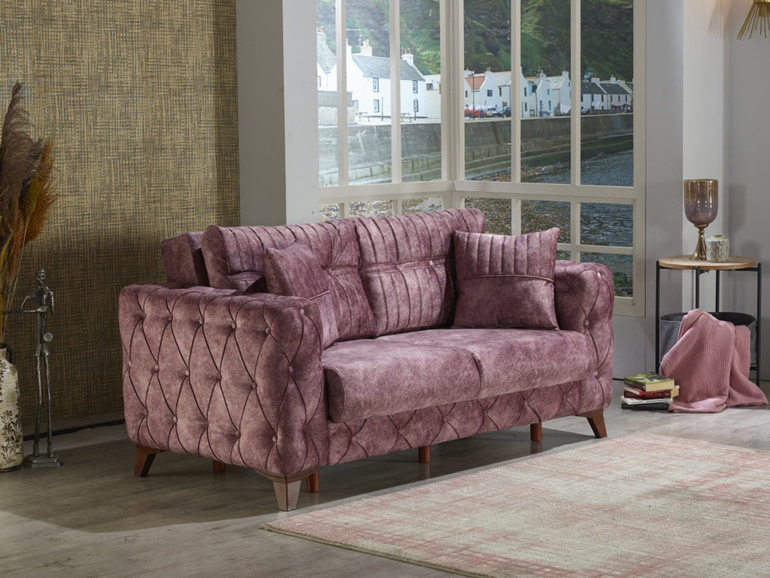 Lizbon 68" Wide Square Arm Convertible Loveseat