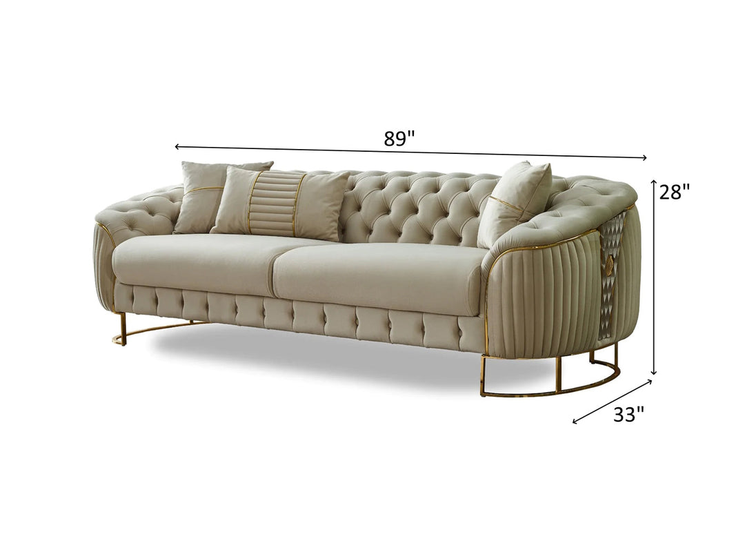 Lucas 89" Wide Tufted Sofa