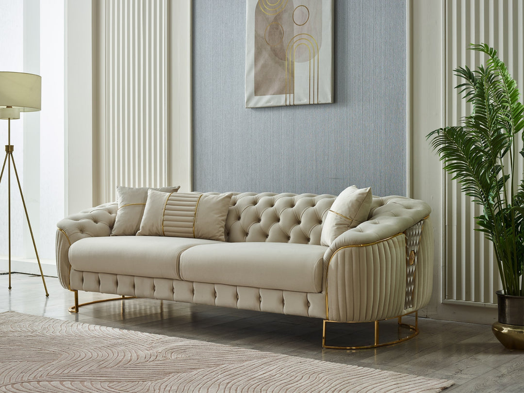 Lucas 89" Wide Tufted Sofa