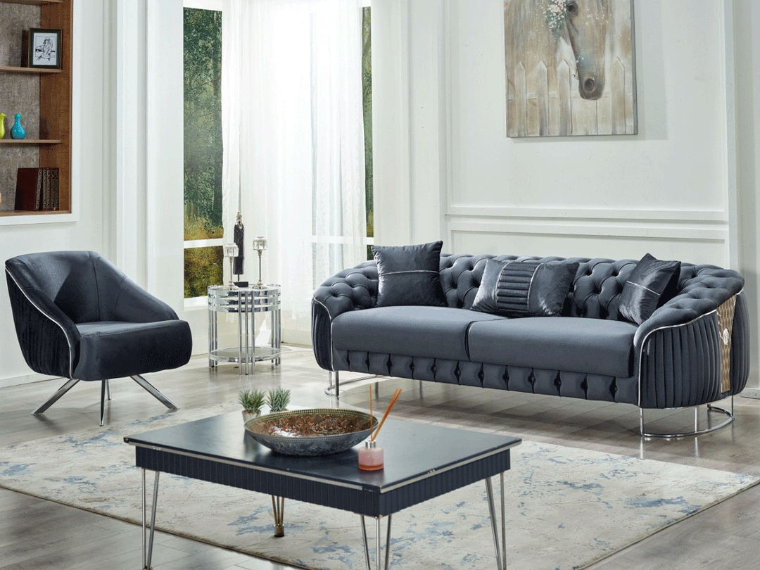 Lucas 89" Wide Tufted Sofa