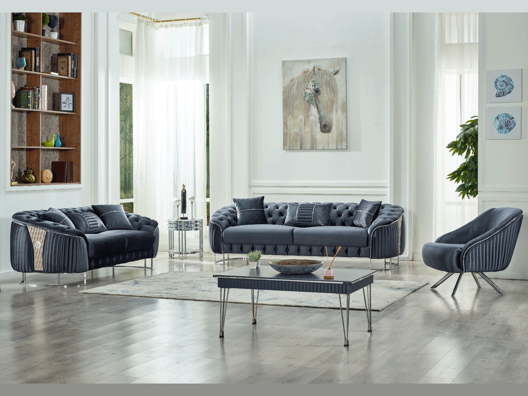 Lucas 89" Wide Tufted Sofa