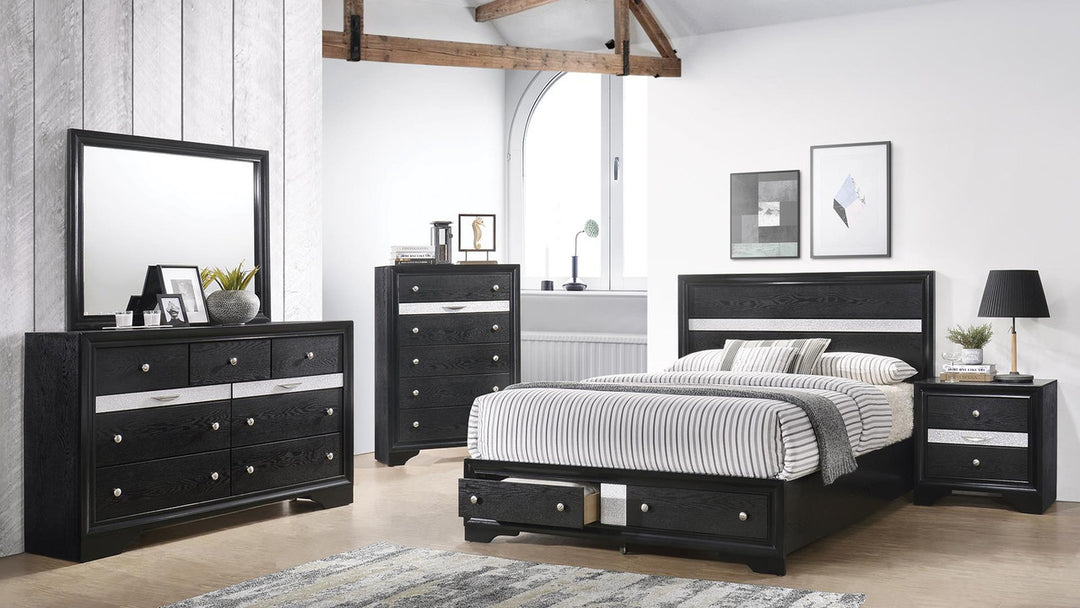 Matrix Wood Veneer Storage Bed