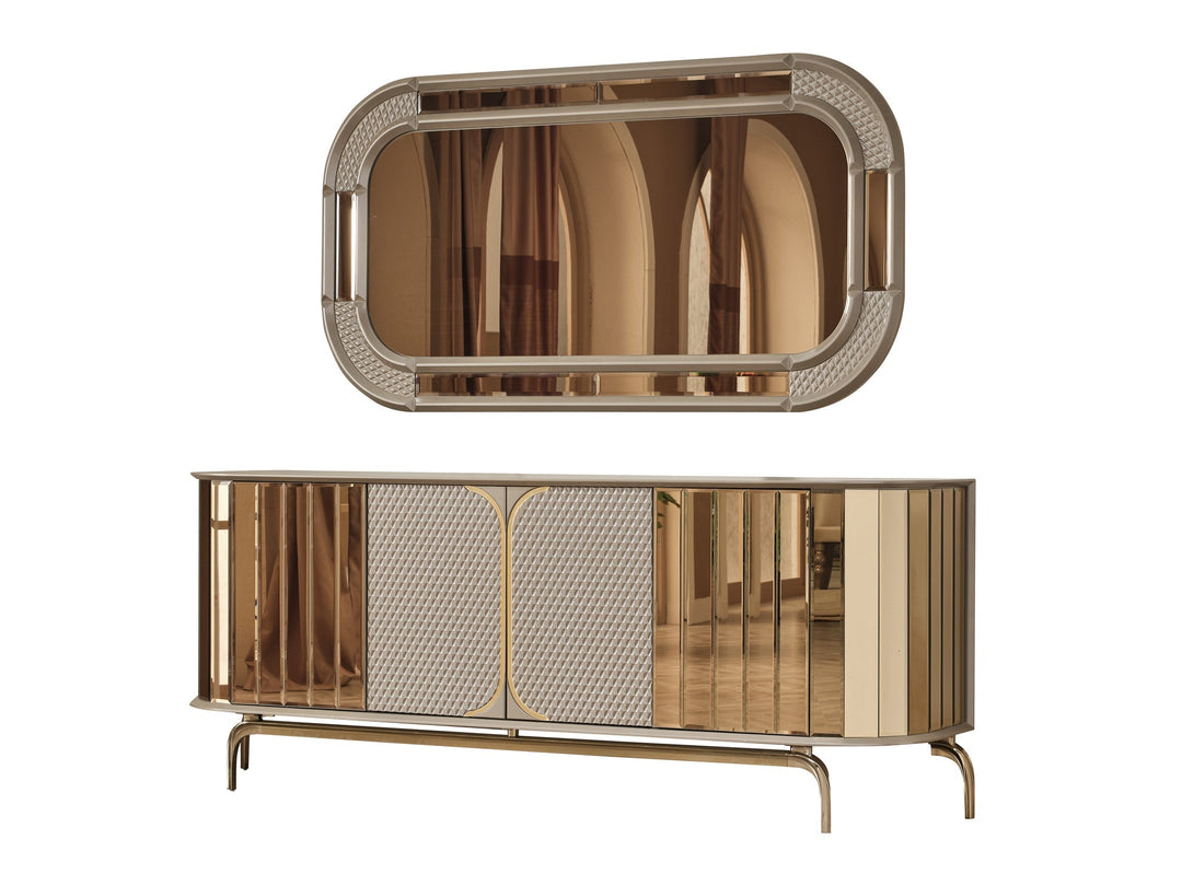 Madrid 82" Wide 4 Door Buffet With Mirror