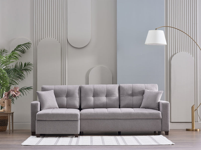 Mocca 101" Wide Convertible Sleeper Sectional