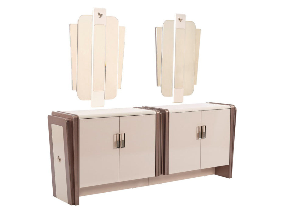 Nirvana Kanss 92" Wide 4 Door Buffet With Mirror