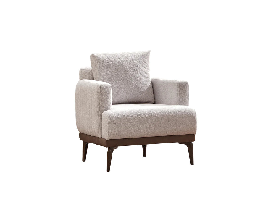 New Mood 3-pieces (Sofa & Loveseat & Chair) Livingroom Set Cream
