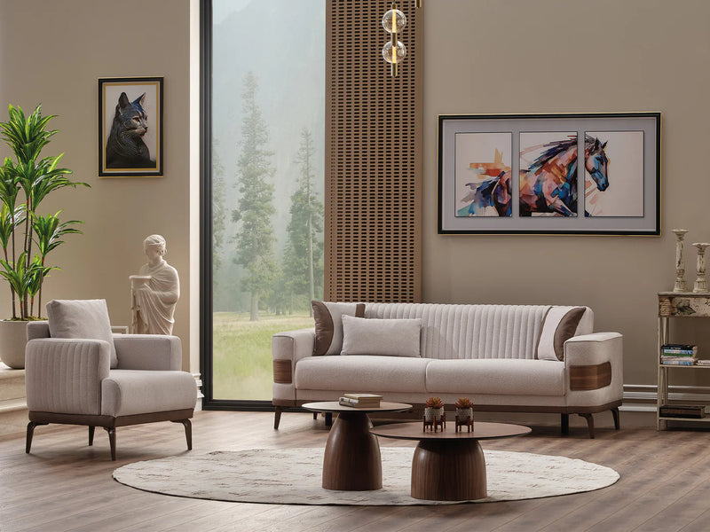 New Mood Convertible Sofa Cream